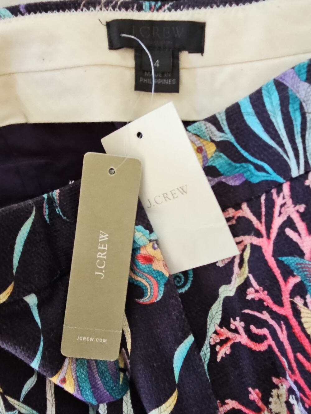 J CREW Collection Patio Pant 4 Ratti Under The Sea Print Straight Leg Crop $148 - Picture 12 of 16